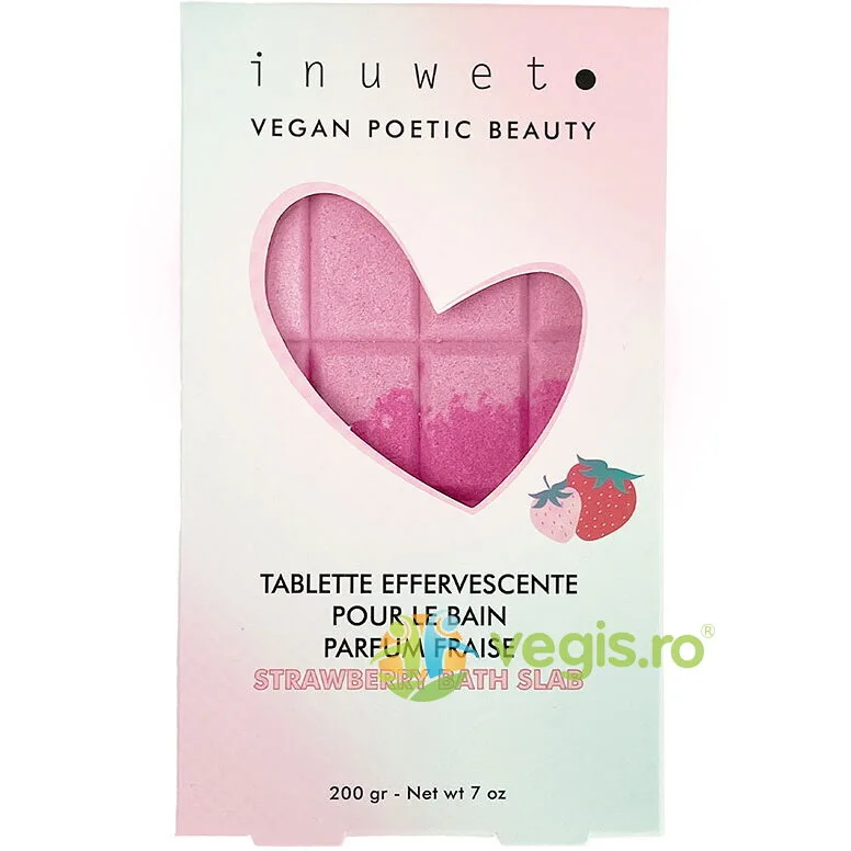 Tableta Efervescenta pentru Baie in Forma de Ciocolata cu Parfum de Capsuni 200g INUWET — preț și oferte