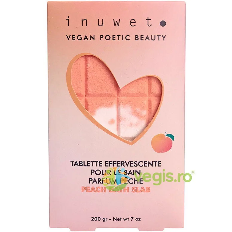 Tableta Efervescenta pentru Baie in Forma de Ciocolata cu Parfum de Piersica 200g INUWET — preț și oferte