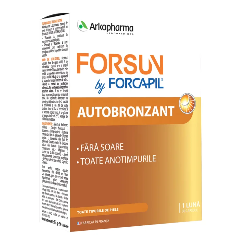 Forsun Autobronzant by Forcapil, 30 capsule, Arkopharma — preț și oferte