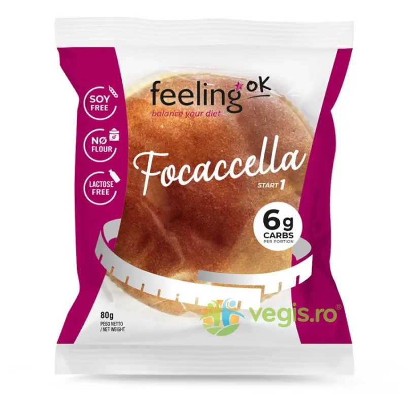 Focaccia Proteica, fara Zahar Adaugat, Low-Carb 80g FEELINGOK — preț și oferte