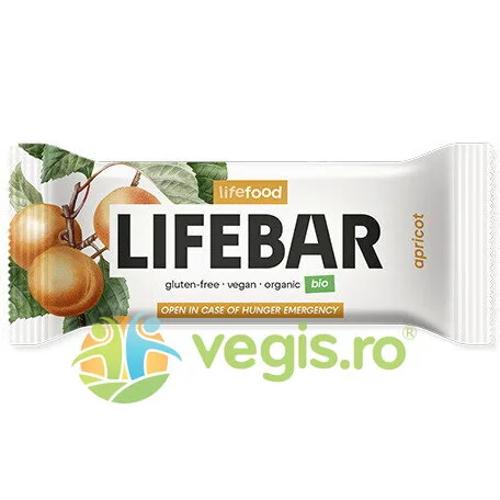 Baton Raw cu Caise Ecologic/Bio 40g LIFEBAR — preț și oferte