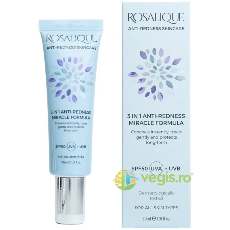 Crema/Fond de Ten 3in1 Anti-Roseata si Cuperoza SPF50 pentru Toate Tipurile de Ten 30ml — preț și oferte