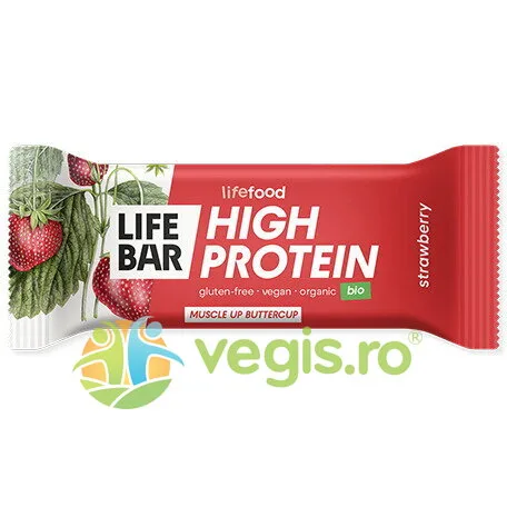 Baton Proteic cu Capsuni Ecologic/Bio 40g LIFEBAR — preț și oferte