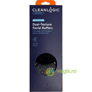 Bureti Reutilizabili pentru Curatarea Tenului Sensibil, cu Doua Texturi, Infuzati cu Carbune Bath & Body 3buc