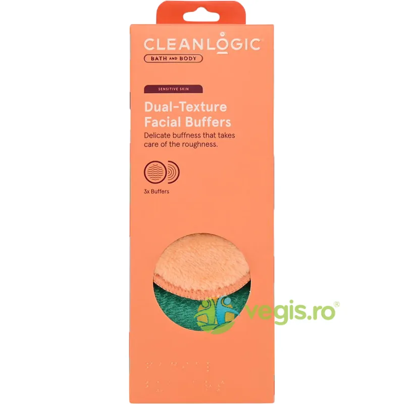 Bureti pentru Curatarea Fetei cu Doua Texturi Bath & Body 3buc CLEANLOGIC — preț și oferte