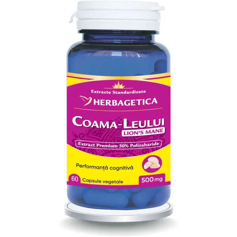 Coama Leului (Lion's Mane) 60cps HERBAGETICA — preț și oferte