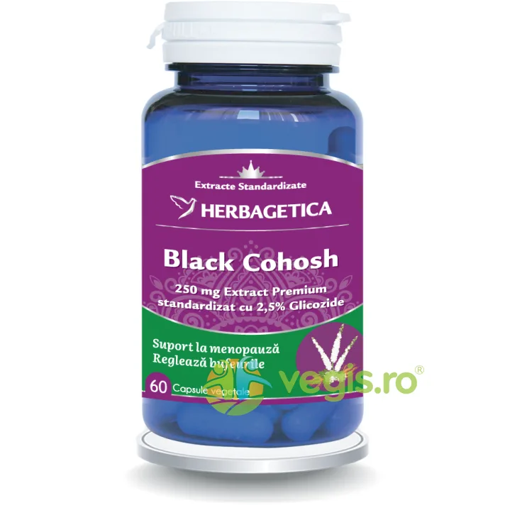 Black Cohosh 250mg 60cps vegetale HERBAGETICA — preț și oferte