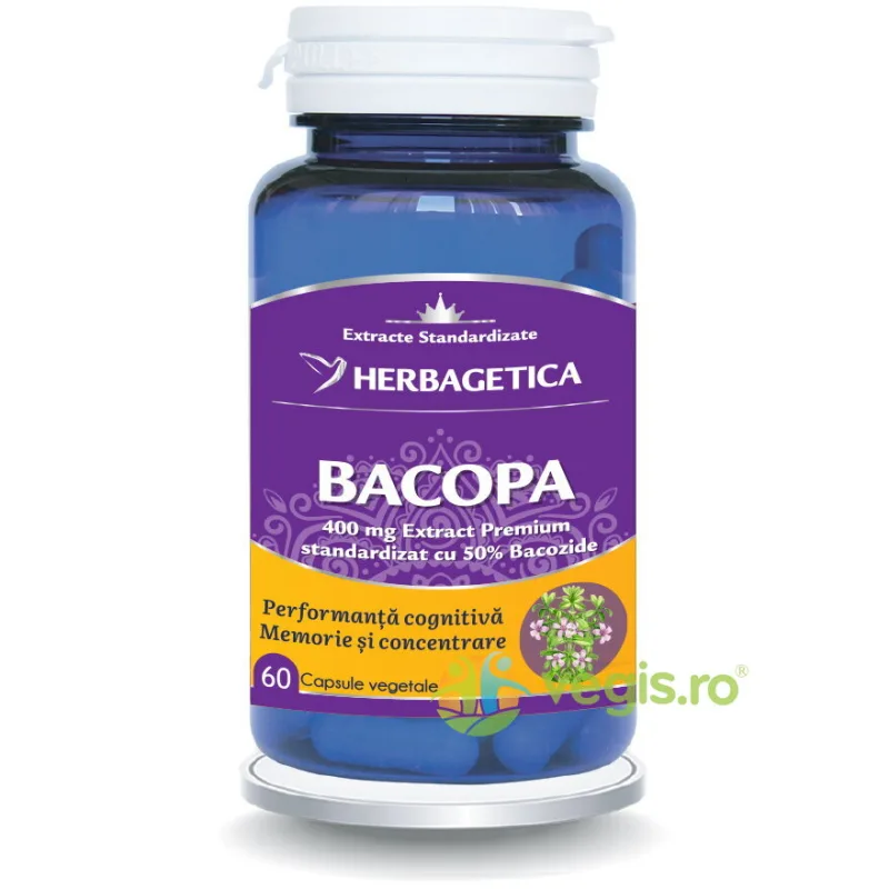 Bacopa 400mg 60cps HERBAGETICA — preț și oferte