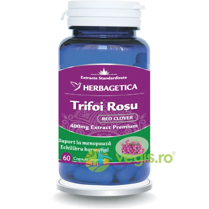 Trifoi Rosu (Red Clover) 400mg 60cps vegetale HERBAGETICA — preț și oferte