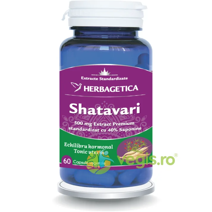 Shatavari 500mg 60cps vegetale HERBAGETICA — preț și oferte