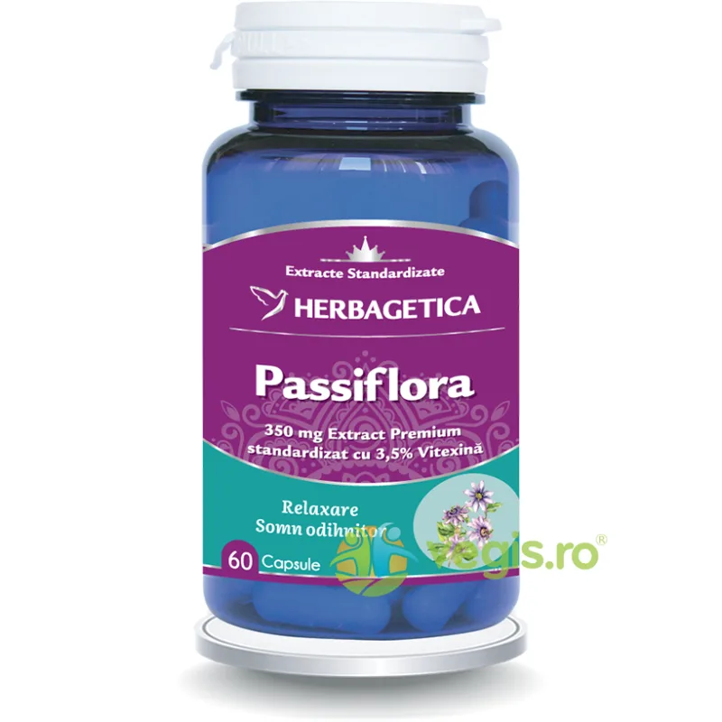 Passiflora 350mg 60cps HERBAGETICA — preț și oferte