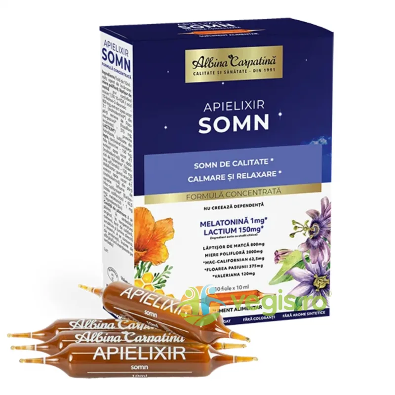 Apielixir Somn 10 fiole x 10ml Albina Carpatina — preț și oferte