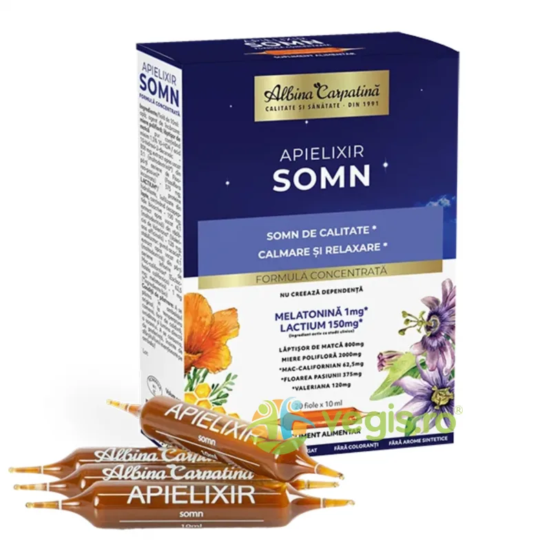 Apielixir Somn 20 fiole x 10ml Albina Carpatina — preț și oferte