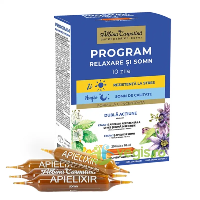 Apielixir Program Relaxare si Somn 20 fiole Albina Carpatina — preț și oferte
