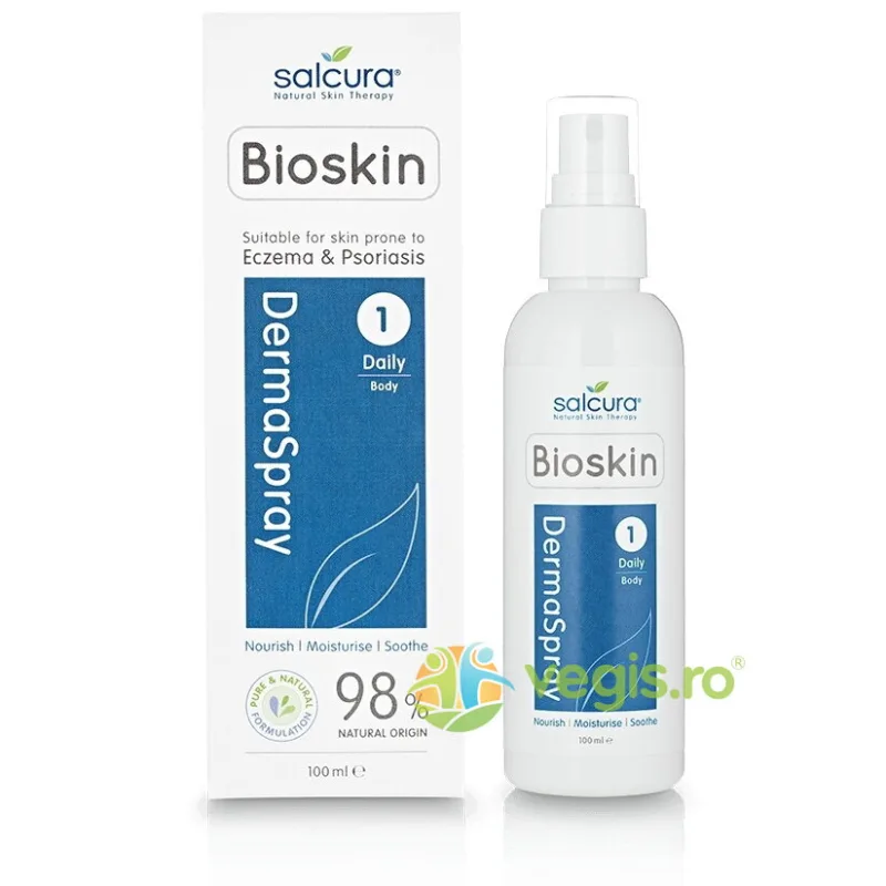 Dermaspray - Spray Intensiv Hranitor pentru Fata si Corp pentru Pielea Predispusa la Eczeme, Psoriazis si Mancarimi 100ml SALCURA NATURAL SKIN THERAPY — preț și oferte