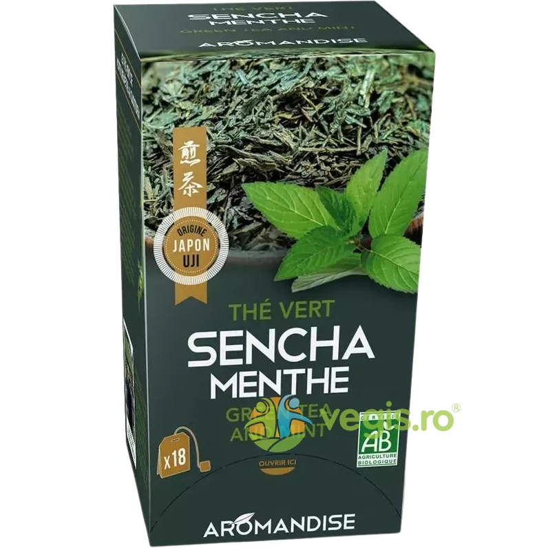 Ceai Verde Sencha cu Menta Ecologic/Bio 18dz AROMANDISE — preț și oferte