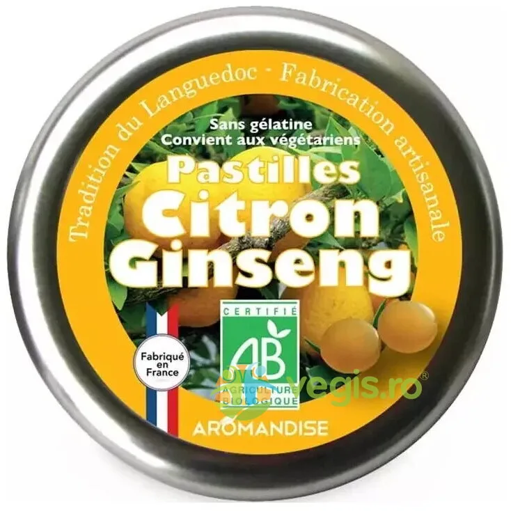 Bomboane Artizanale cu Lamaie si Ginseng Ecologice/Bio 45g AROMANDISE — preț și oferte
