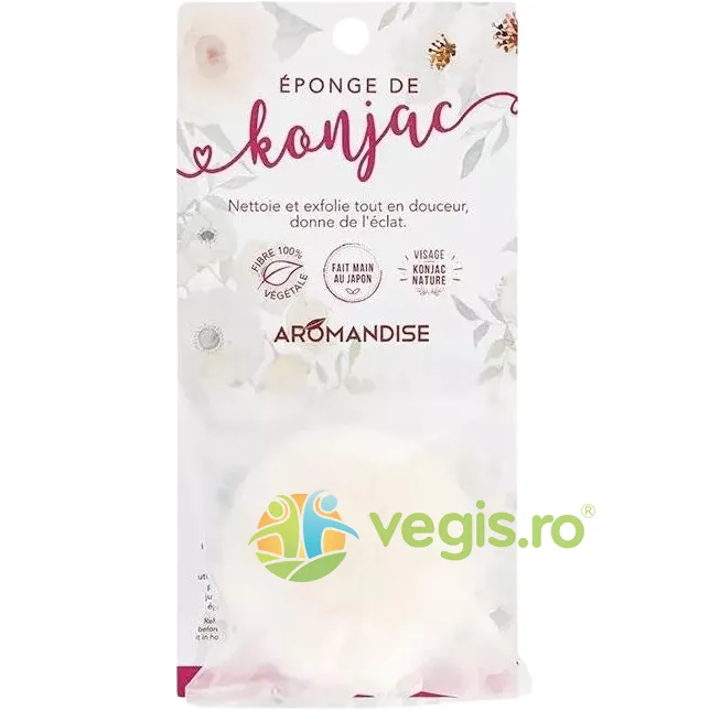 Burete Natural din Konjac Alb 1buc AROMANDISE — preț și oferte