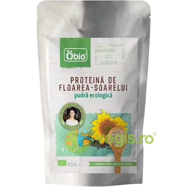 Pudra din Proteina de Floarea Soarelui Ecologica/Bio 125g OBio — preț și oferte