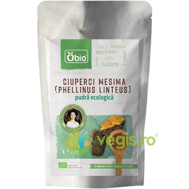 Pudra de Ciuperci Mesima (Phellinus Linteus) Ecologica/Bio 60g OBio — preț și oferte