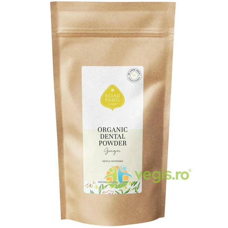 Pudra cu Ghimbir pentru Curatarea si Albirea Dintilor Refill Ecologica/Bio 200g ELIAH SAHIL — preț și oferte