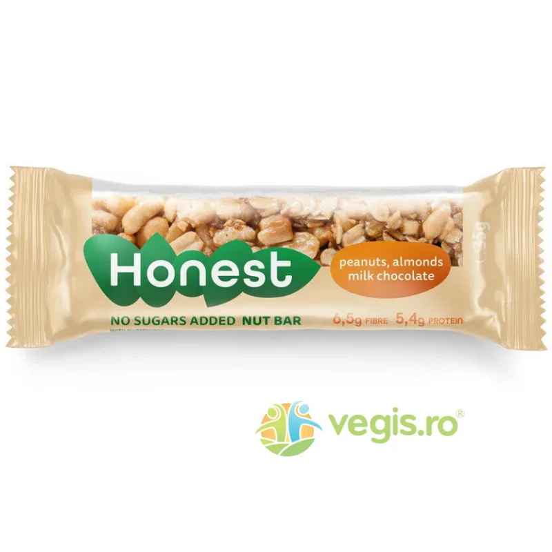Honest Baton Arahide, Migdale si Ciocolata cu Lapte fara Zahar Adaugat 35g SLY&nbsp;NUTRITIA — preț și oferte
