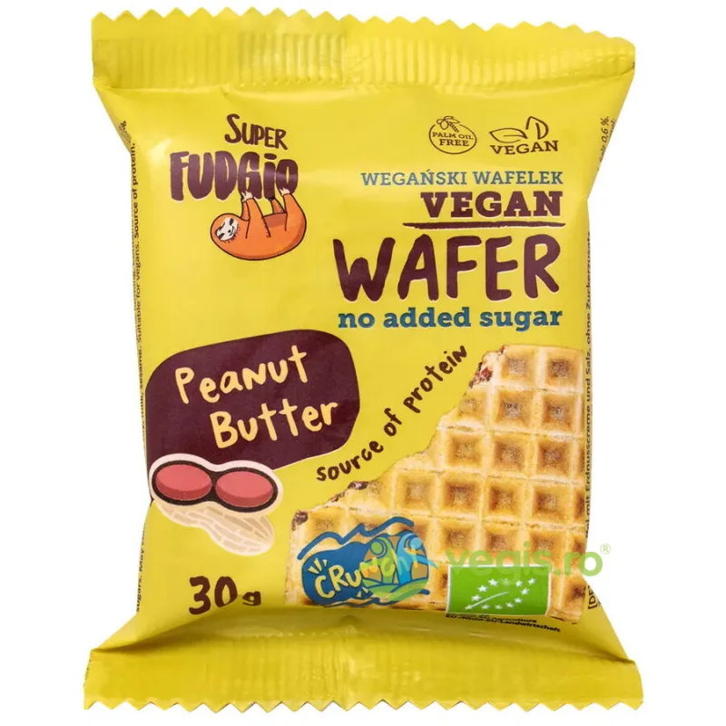 Napolitana cu Unt de Arahide Ecologica/Bio 30g SUPER FUDGIO — preț și oferte