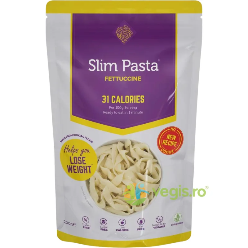Fettucini din Faina de Konjac fara Gluten, Low Carb, fara Clatire 200g SLIM PASTA — preț și oferte