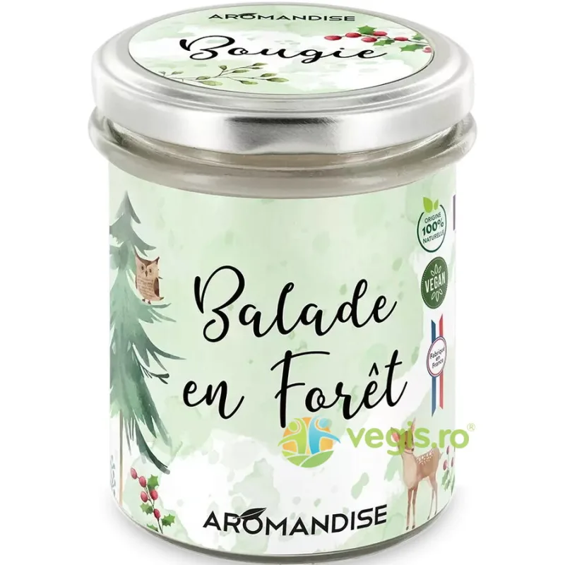 Lumanare Parfumata Naturala Plimbare prin Padure Bio 150g AROMANDISE — preț și oferte