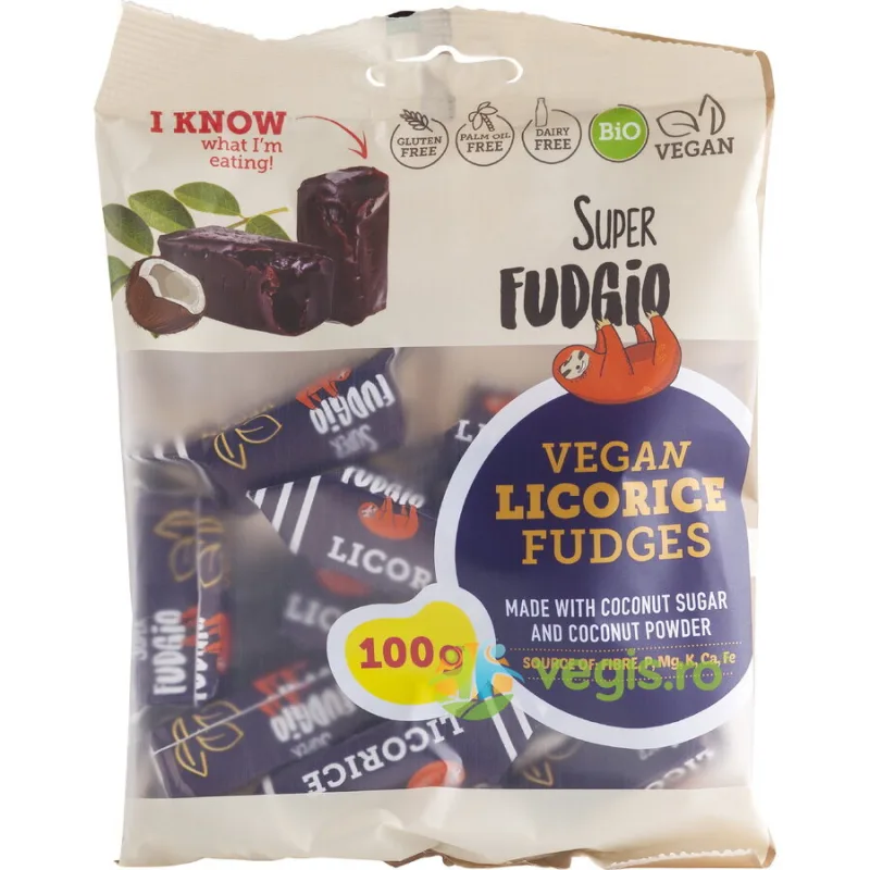 Caramele cu Aroma de Lemn Dulce Ecologice/Bio 100g SUPER FUDGIO — preț și oferte