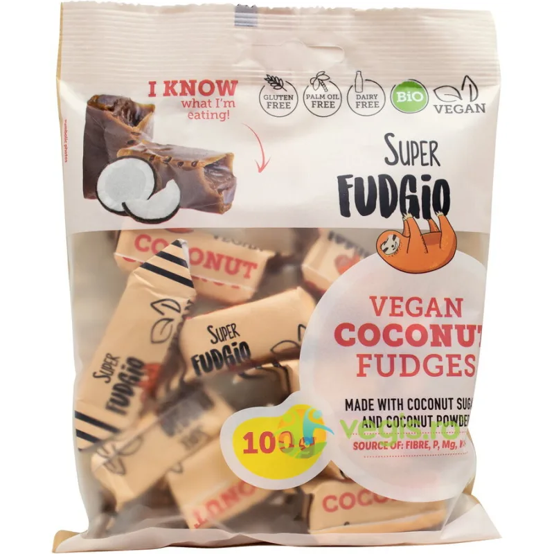 Caramele cu Aroma de Cocos Ecologice/Bio 100g SUPER FUDGIO — preț și oferte