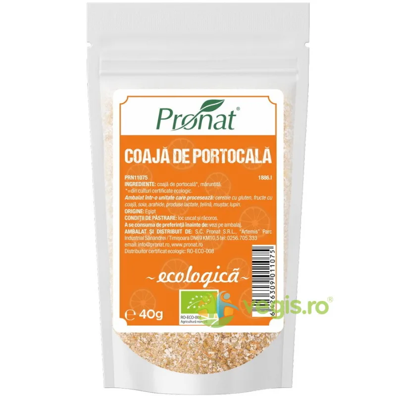 Coaja de Portocala Maruntita Ecologica/Bio 40g PRONAT — preț și oferte