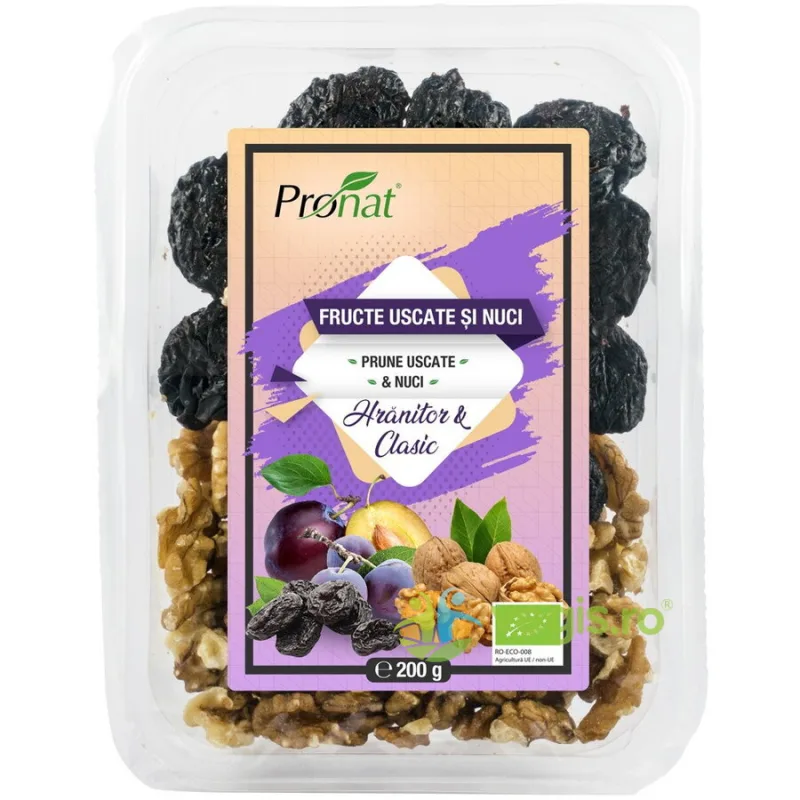 Mix de Prune Uscate si Nuci Ecologic/Bio 200g PRONAT — preț și oferte