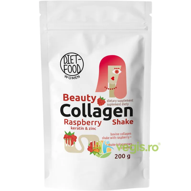 Beauty Colagen Shake cu Zmeura 200g DIET FOOD — preț și oferte