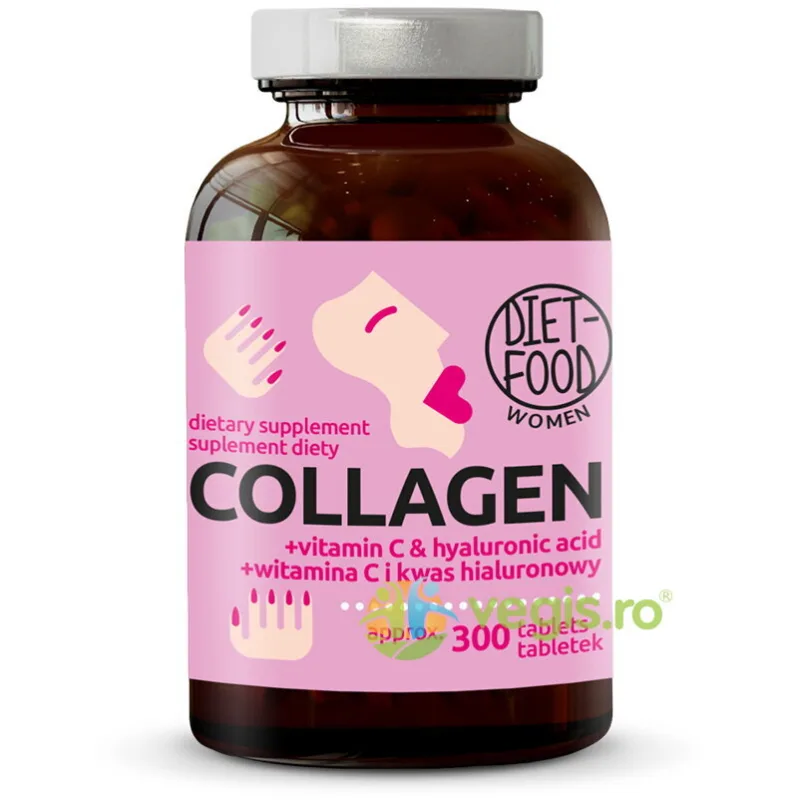 Colagen + Vitamina C + Acid Hialuronic 300tb DIET FOOD — preț și oferte