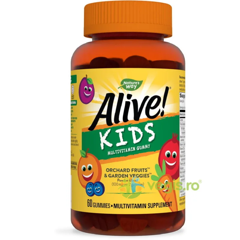 Alive Multivitamin Gummy pentru Copii 60 jeleuri Secom, Nature's Way — preț și oferte