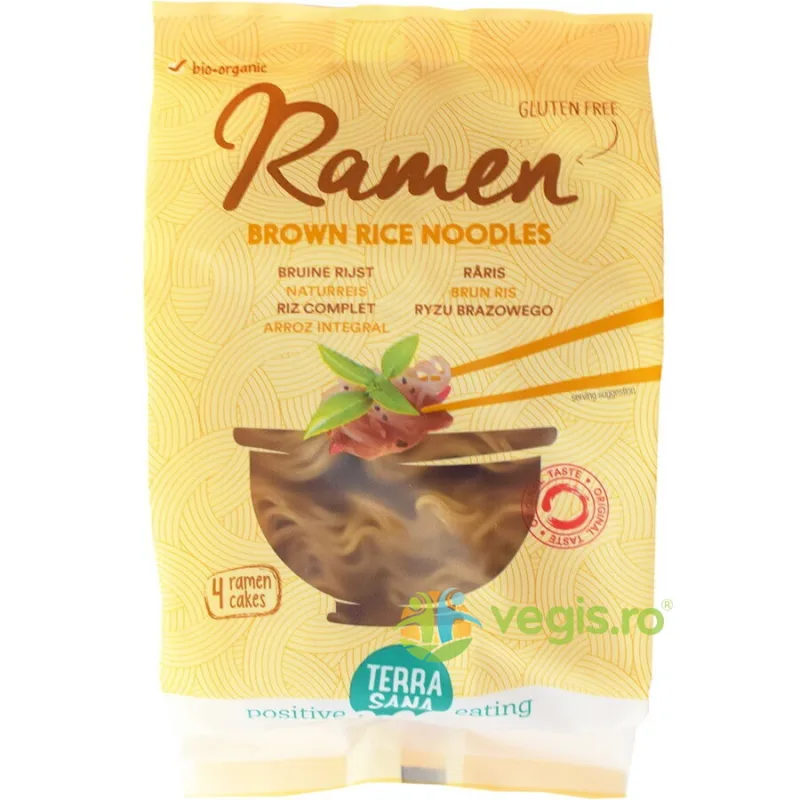 Taitei pentru Ramen din Orez Brun fara Gluten Ecologici/Bio 280g Terra Sana — preț și oferte