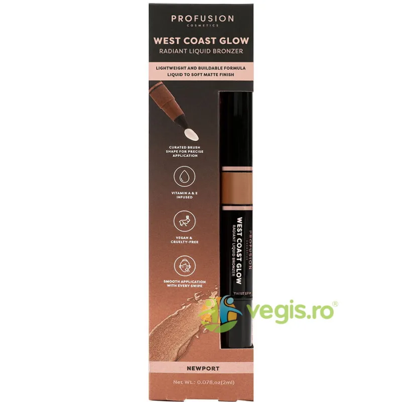 Bronzer Lichid Radiant - Newport West Coast Glow 2ml PROFUSION COSMETICS — preț și oferte