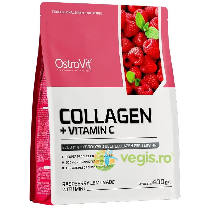 Colagen + Vitamina C Raspberry Lemonade Mint 400g OSTROVIT — preț și oferte