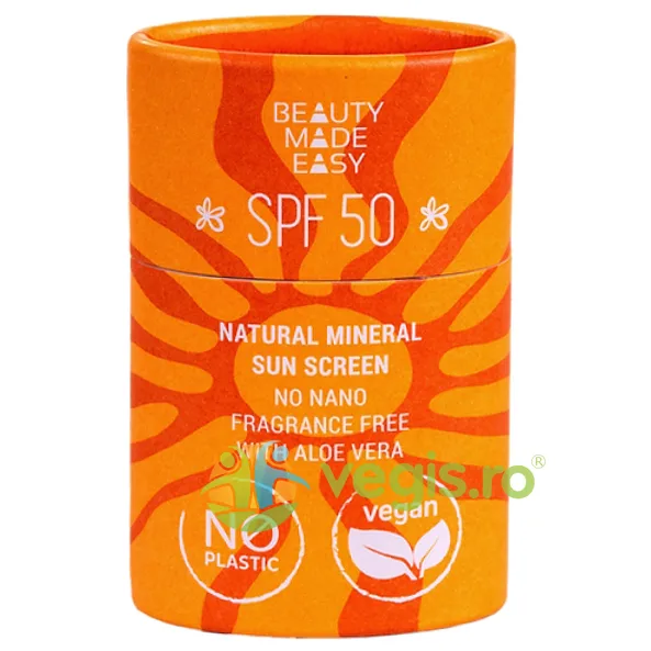 Stick Solid Protectie Solara Minerala SPF50 pentru Fata si Corp cu Aloe Vera 30g BEAUTY MADE EASY — preț și oferte