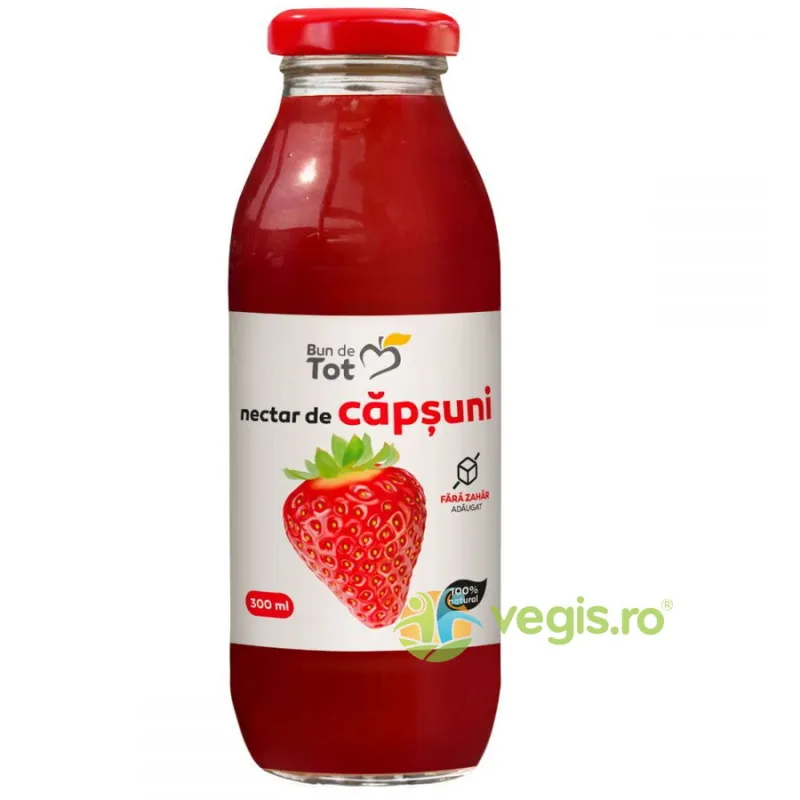 Nectar de Capsuni fara Zahar Adaugat 300ml BUN DE TOT — preț și oferte
