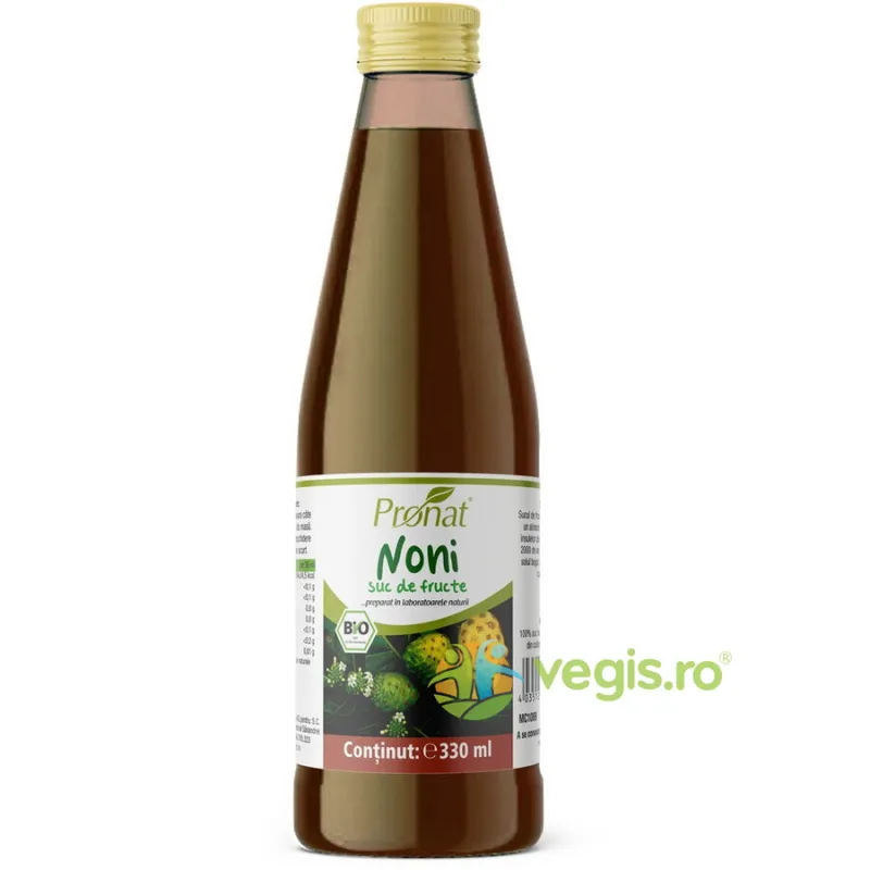 Suc de Noni 100% Ecologic/Bio 330ml PRONAT — preț și oferte