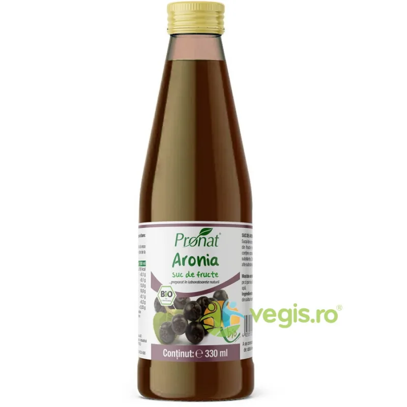 Suc de Aronia 100% Ecologic/Bio 330ml PRONAT — preț și oferte