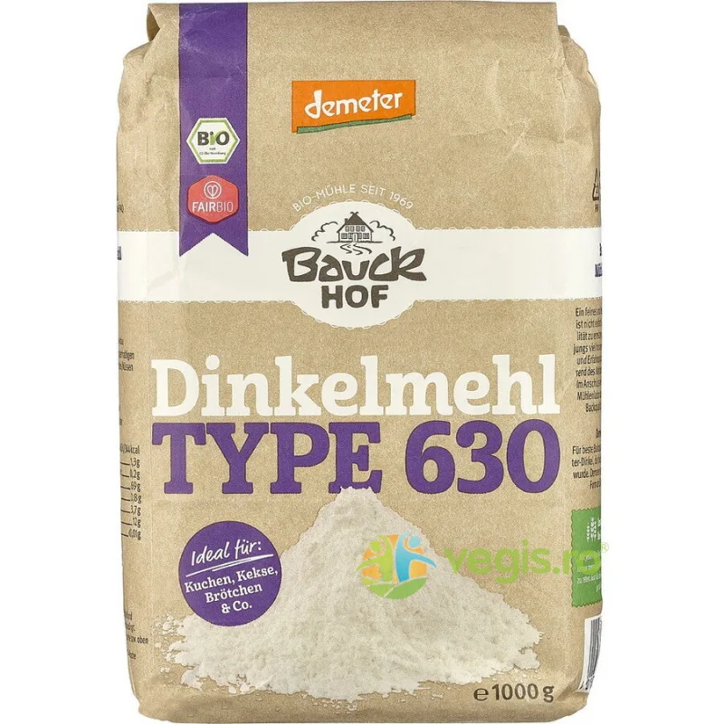 Faina din Spelta Tip 630 Demeter Ecologica/Bio 1kg BAUCKHOF — preț și oferte