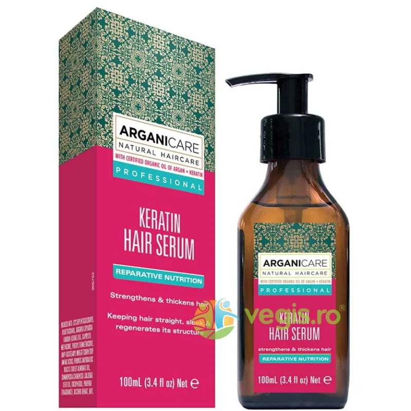 Ser Fortifiant si Nutritiv pentru Par Uscat si Deteriorat cu Keratina 100ml ARGANICARE — preț și oferte