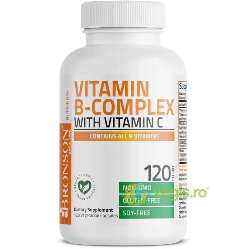 B Complex cu Vitamina C 120cps BRONSON LABORATORIES — preț și oferte