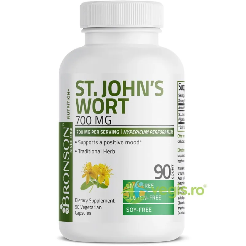 Extract de Sunatoare St. John's Wort 700mg 90cps BRONSON LABORATORIES — preț și oferte