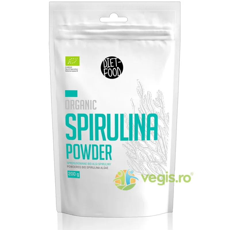 Spirulina Pudra Ecologica/Bio 200g DIET FOOD — preț și oferte