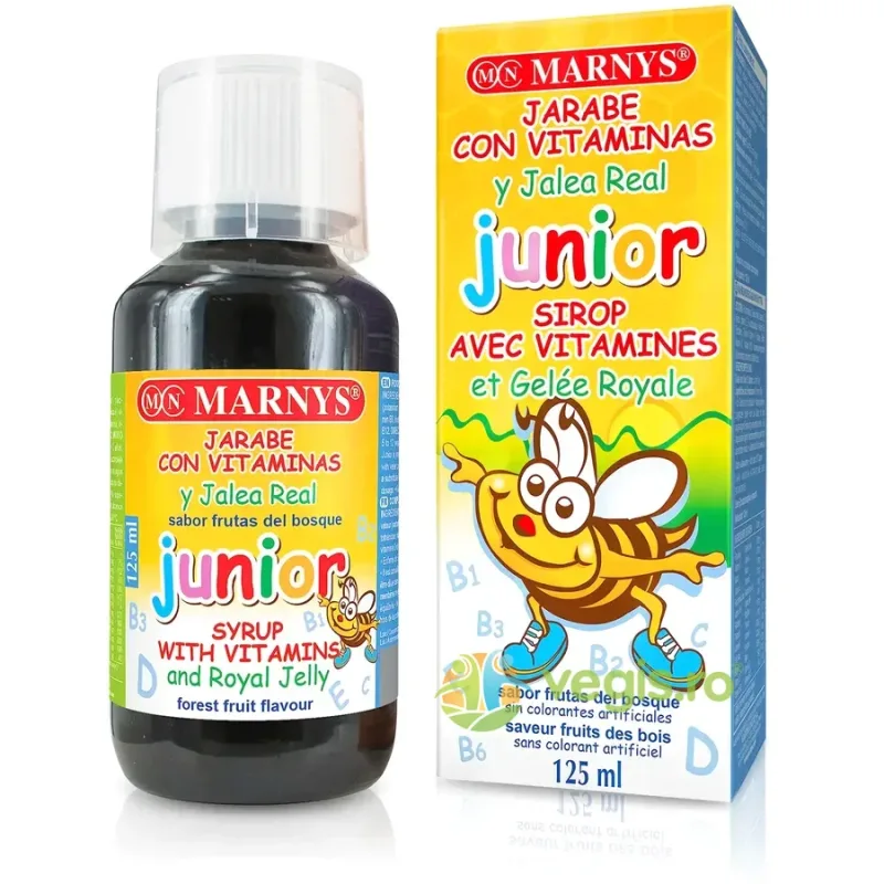 Junior Multivitamin Sirop pentru Dezvoltarea si Imunitatea Copiilor cu Laptisor de Matca + 12 Vitamine 125ml MARNYS — preț și oferte