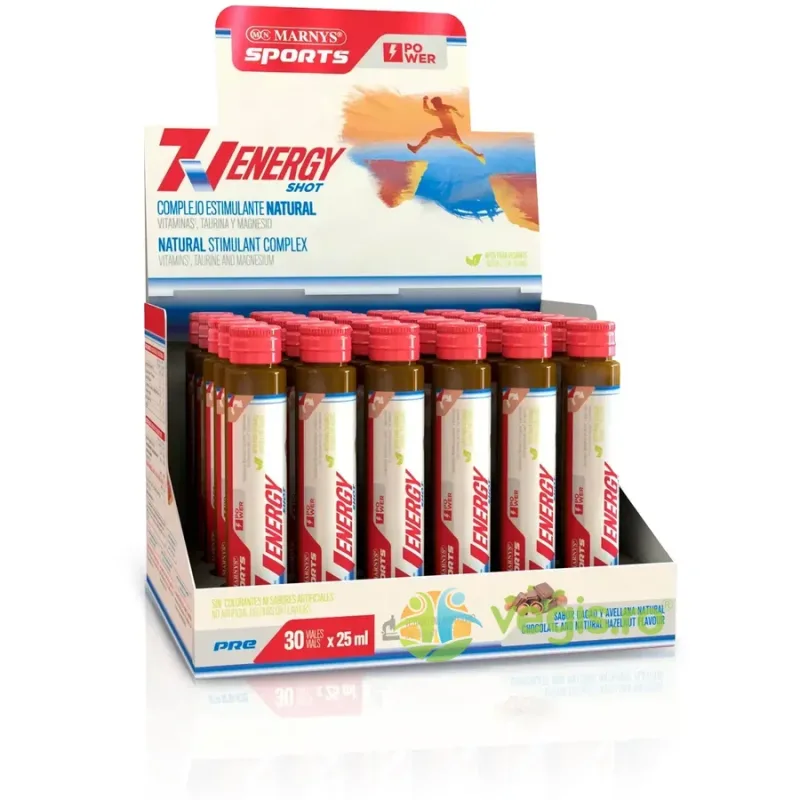 7V Energy Shot Stimulent Ultra-Concentrat cu Taurina 1000mg + Cafeina Naturala 200mg + Ginseng + Teobromina + B Complex + Magneziu 30 fiole MARNYS&nbsp;SPORT — preț și oferte